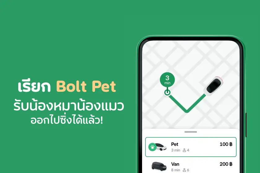 เรียก Bolt Pet รับน้องหมาน้องแมวออกไปซิ่งได้แล้ว!